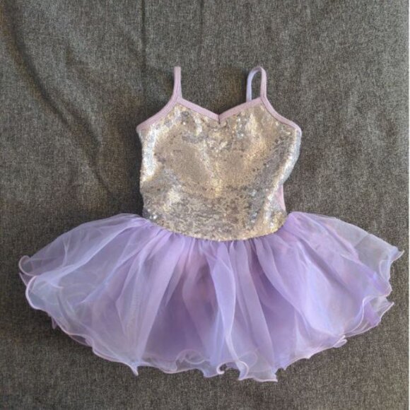 Fly Pig Sequin Dance Recital Outfit Purple Toddler Tutu Leotard Skirt Kids 3-5 - Picture 2 of 8